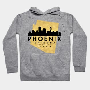 Phoenix Arizona Skyline Map Art Hoodie